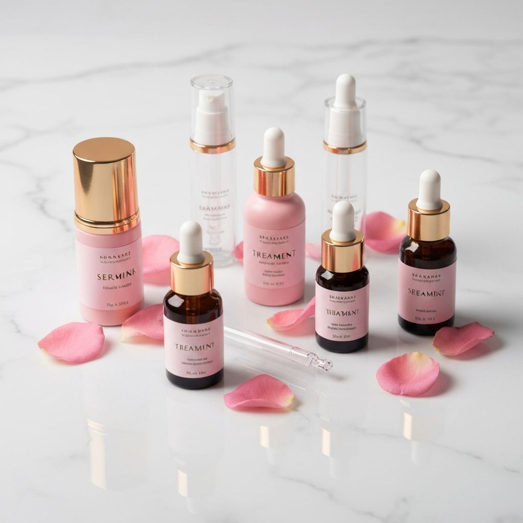 Beauty treatment serums and products for lash lift services